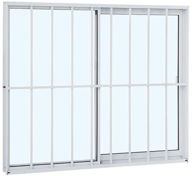 Janela de Correr Alumnio 2 Folhas Com Grade Direita 100x120x6,54cm Alumifit