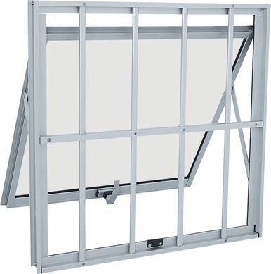 Janela Maxim-ar Alumnio Branco Com Grade 60x60x4,7cm Alumifit