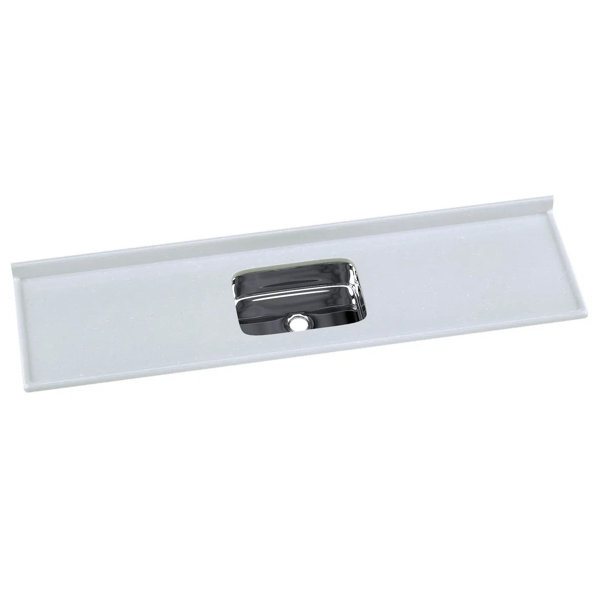 Pia Sintética com Cuba Inox Roralit 55x15x199cm Pedra Clara, marca A. J. Rorato - Foto Principal