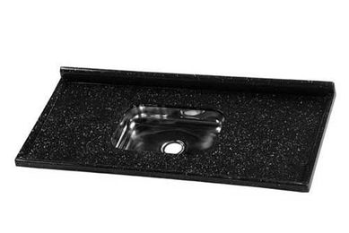 Pia Sinttica com Cuba Inox, Preto, 120x55cm