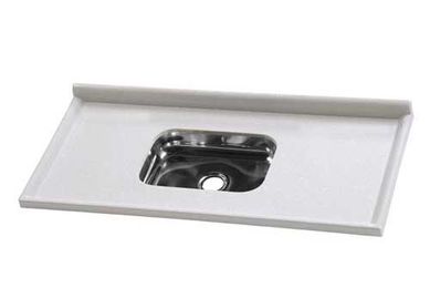 Pia Sinttica com Cuba Inox, Cinza Claro, 120x55cm