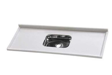 Pia Sinttica com Cuba Inox, Cinza Claro, 150x55cm