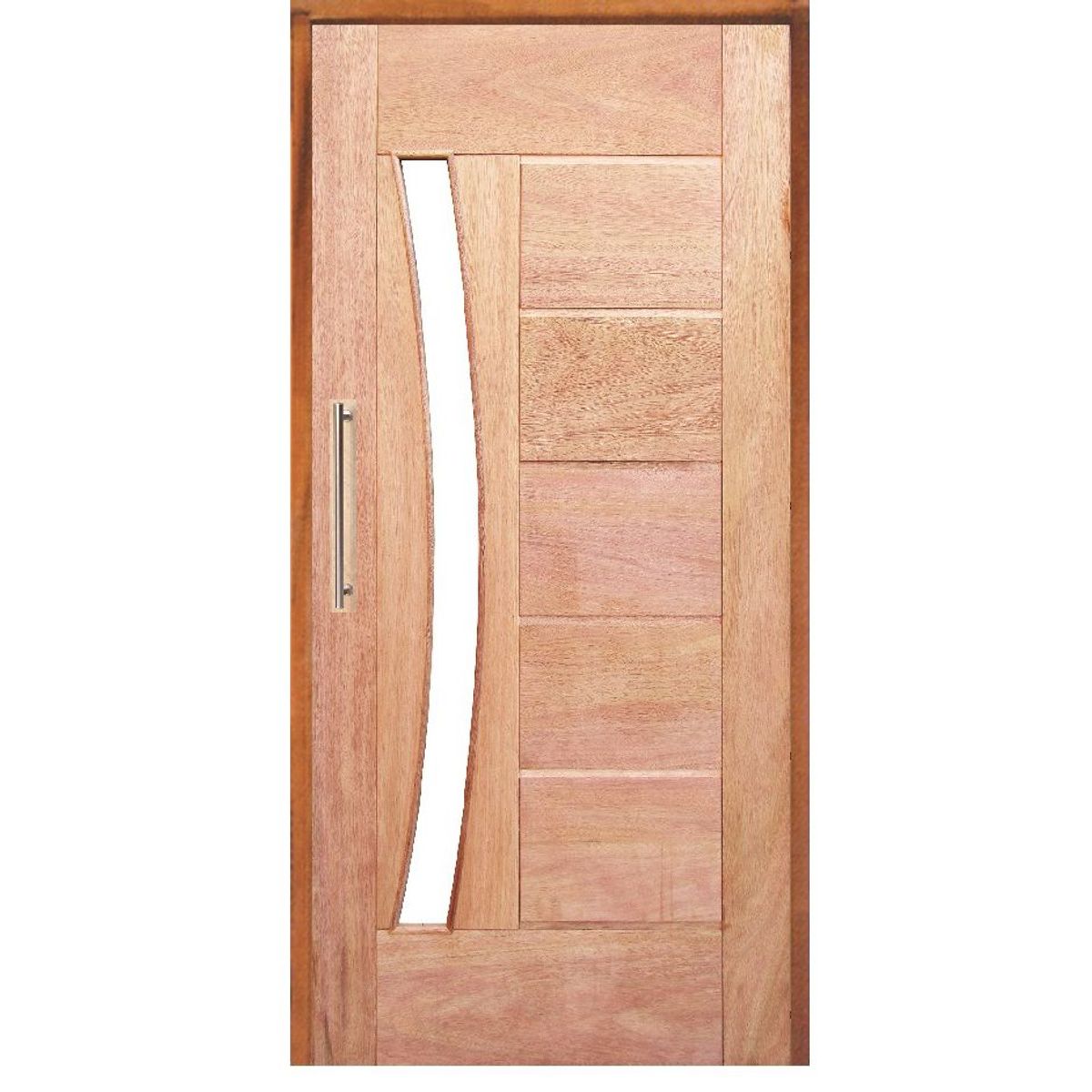 Porta Montada Pivotante Madeira Macica Cedro Arana Natural Direita 210x100x14cm BBR-Visor, marca LG Sidney - Foto Principal