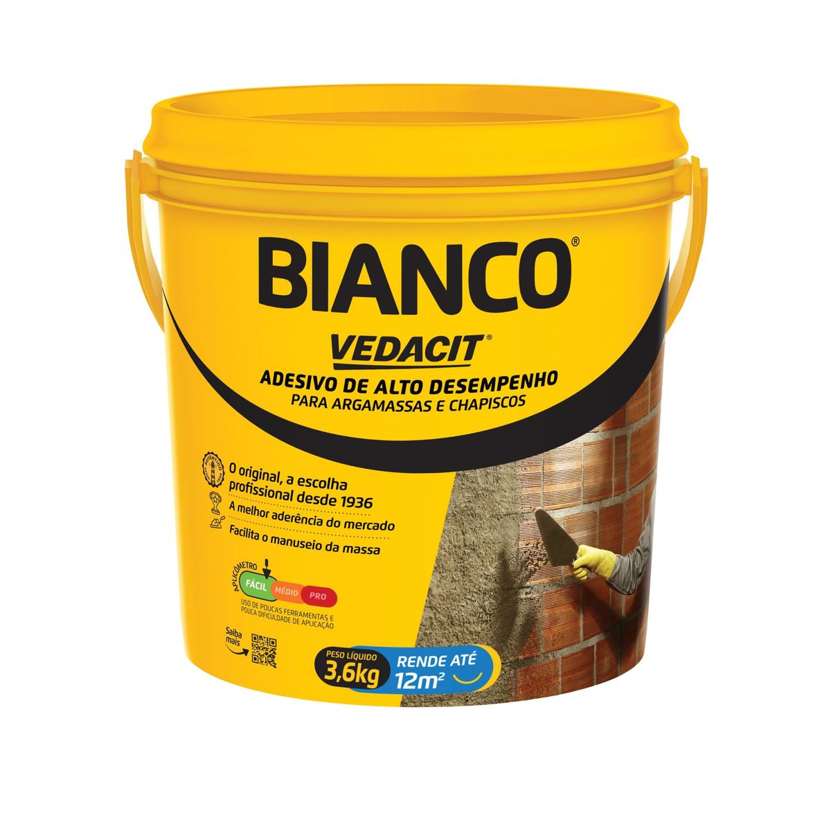 Aditivo para Argamassa e Chapisco PVA Bianco Galão 3,6 Litros Vedacit, marca Vedacit - Foto Principal