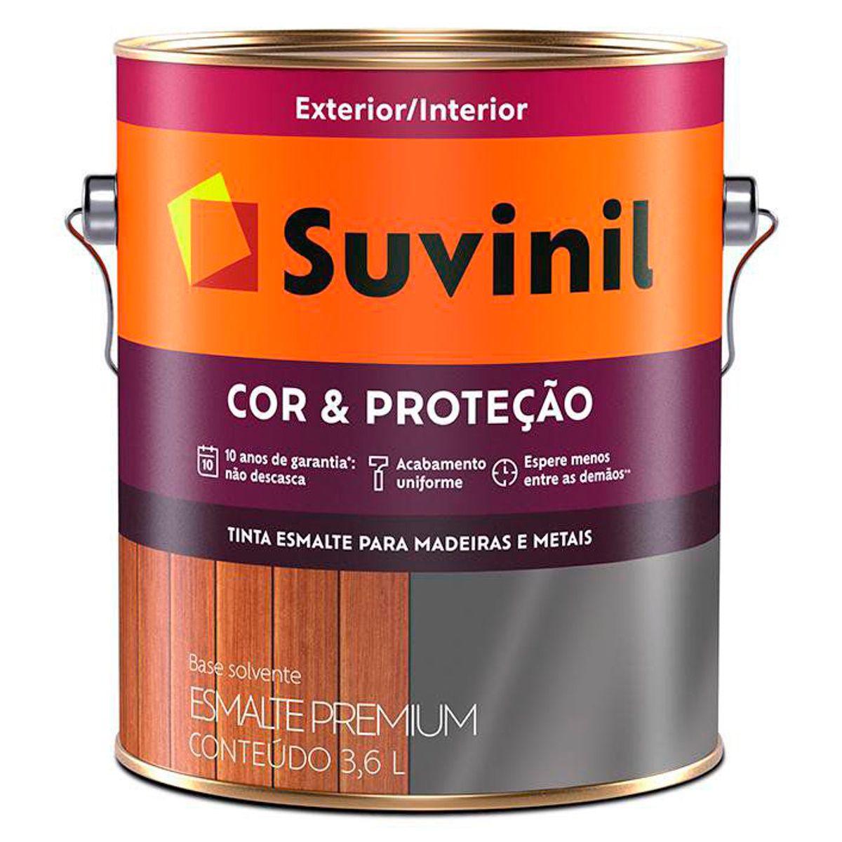Suvinil Esmalte Cor&Proteção Brilhante Azul Rey 3,6L, marca Suvinil - Foto 2