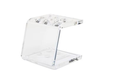 Porta Escovas de Dente 4 Furos Acrlico 19,5x15x9,5cm Cristal