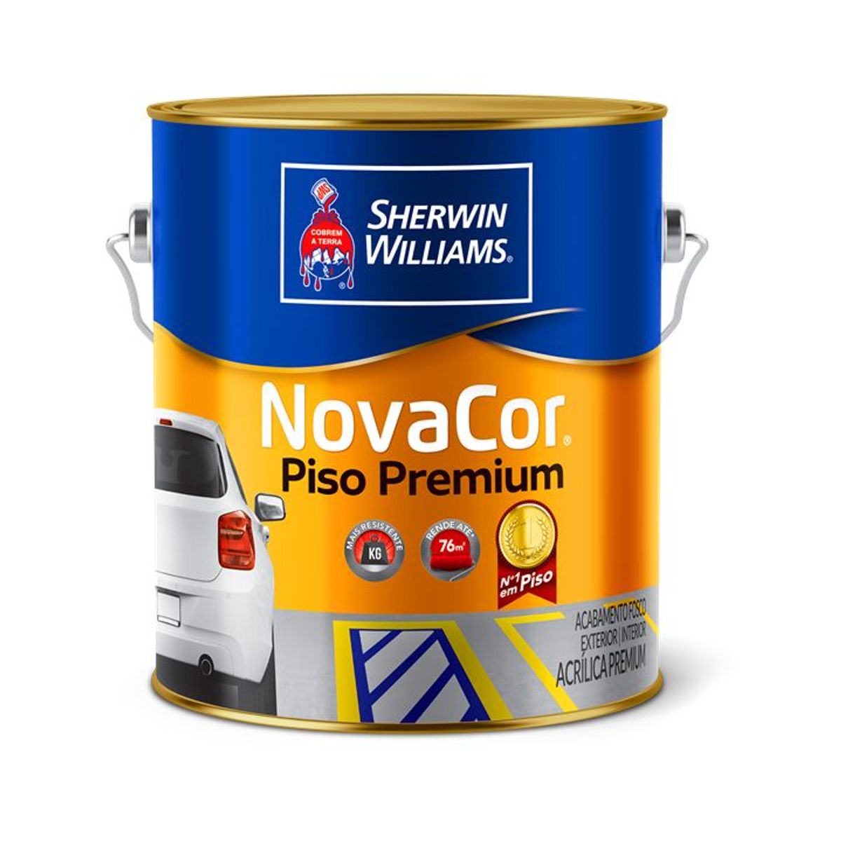 Tinta para piso Branco Fosco Exterior e Interior Novacor Piso 3,6L Cimentado Sherwin Williams, marca Sherwin Williams - Foto Principal
