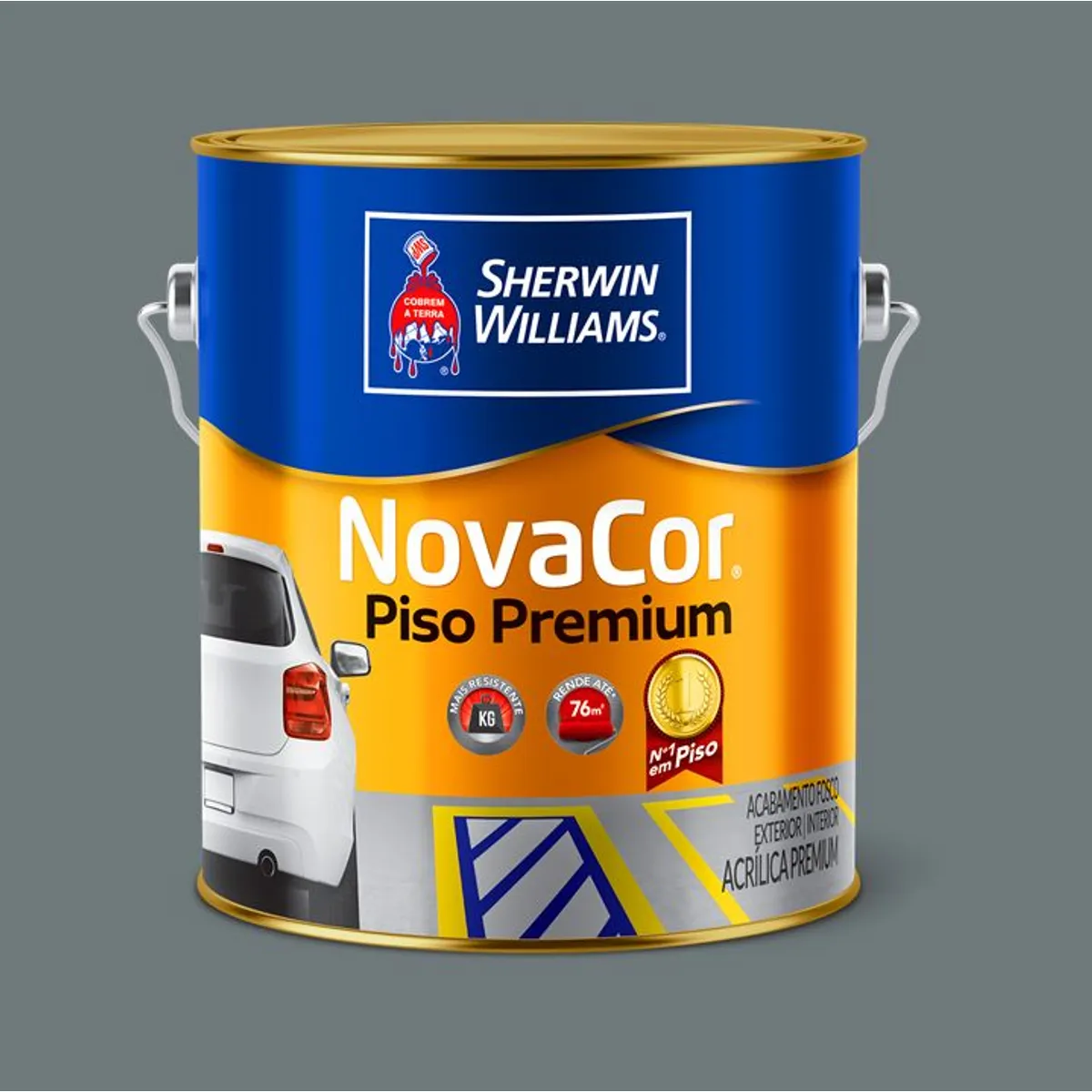 Tinta para piso Cinza Fosco Exterior e Interior Novacor Piso 3,6L Sherwin Williams, marca Sherwin Williams - Foto Principal