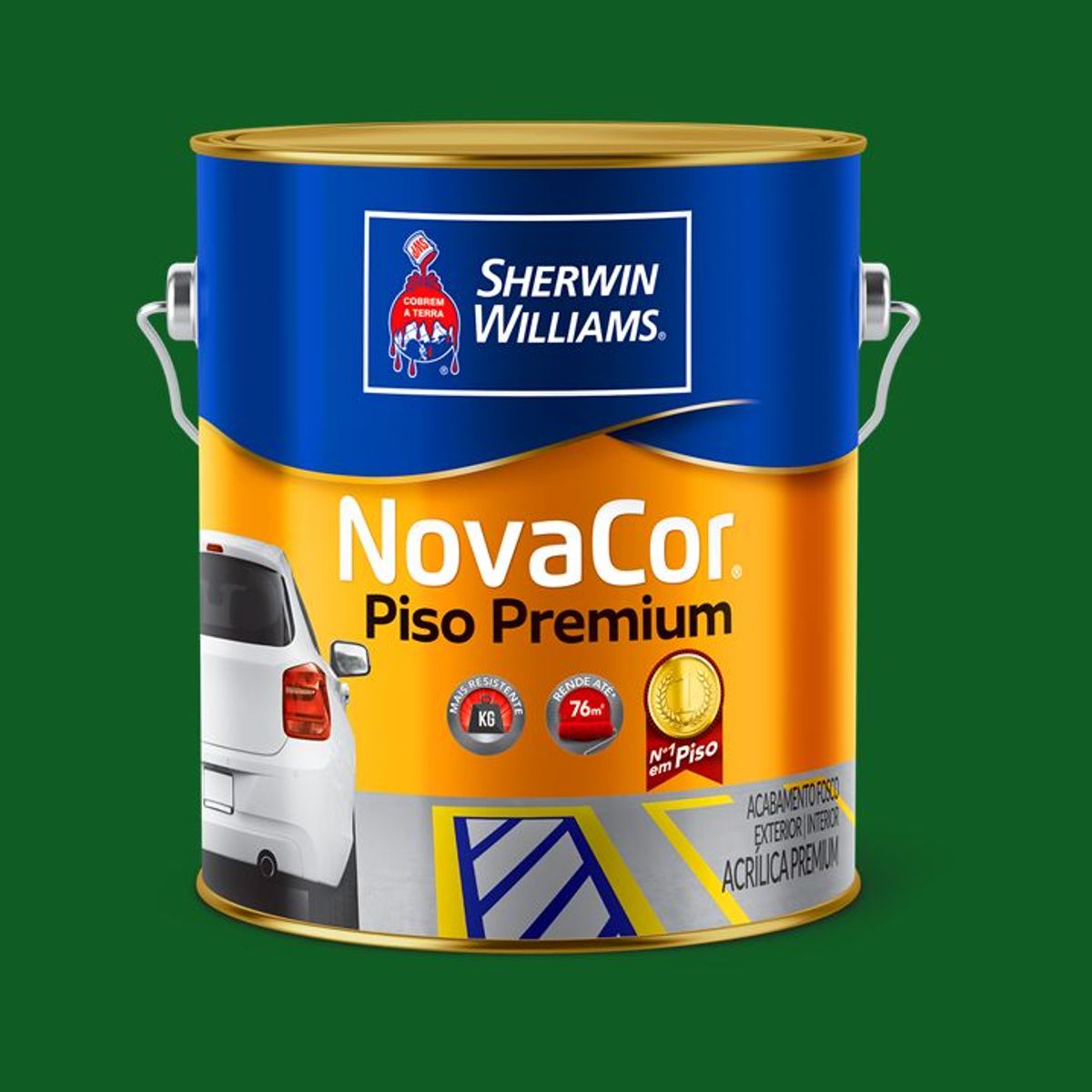 Tinta para piso Verde Fosco Exterior e Interior Novacor Piso 3,6L Sherwin Williams, marca Sherwin Williams - Foto Principal