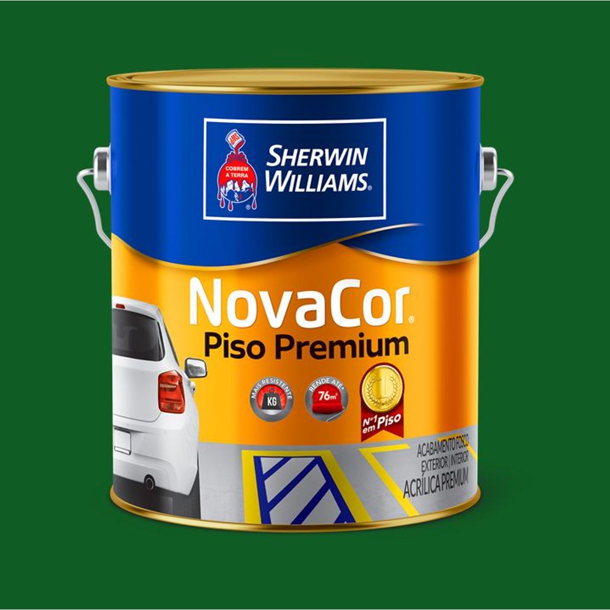 Tinta para piso Verde Fosco Exterior e Interior Novacor Piso 3,6L Sherwin Williams, marca Sherwin Williams - Foto Principal