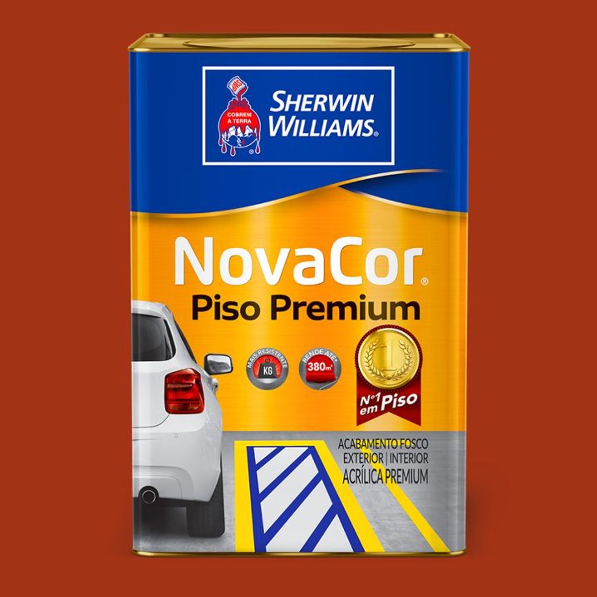 Tinta para piso Vermelho Fosco Exterior e Interior Novacor Piso 18L Sherwin Williams, marca Sherwin Williams - Foto Principal