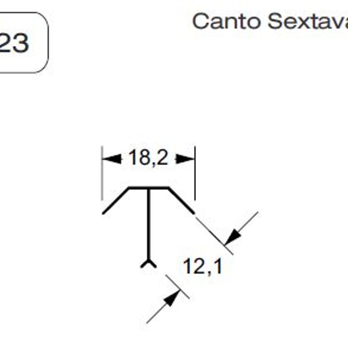 Cantoneira Sextavada 3m Piso, Branco, marca Decal - Foto 2