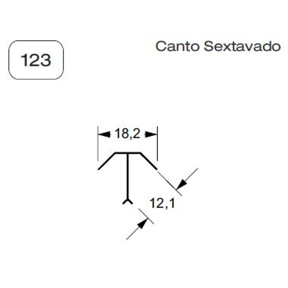 Cantoneira Sextavada 3m Piso, Preto, marca Decal - Foto Principal