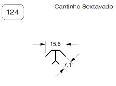 Cantoneira Sextavada de Alumnio para Azulejo 3m Azul e Bege