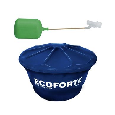 Combo Caixa De gua 500L Polietileno Tampa Encaixe Azul Com Torneira Bia