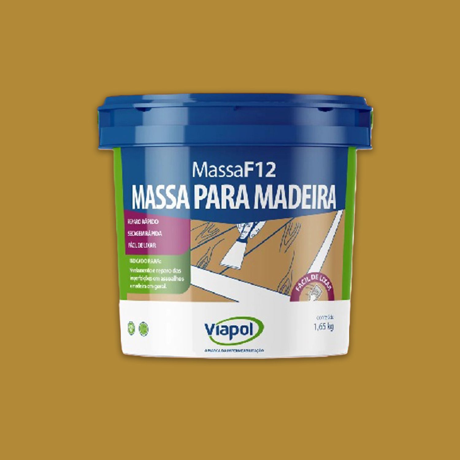 Massa para Madeira F12 Cerejeira 1,65Kg Viapol | Sodimac