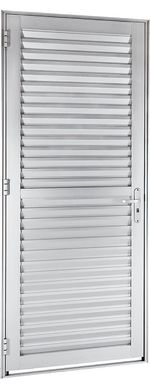 Porta Veneziana Ventilada Alumnio Direita 216x78x5,4cm Alumifort