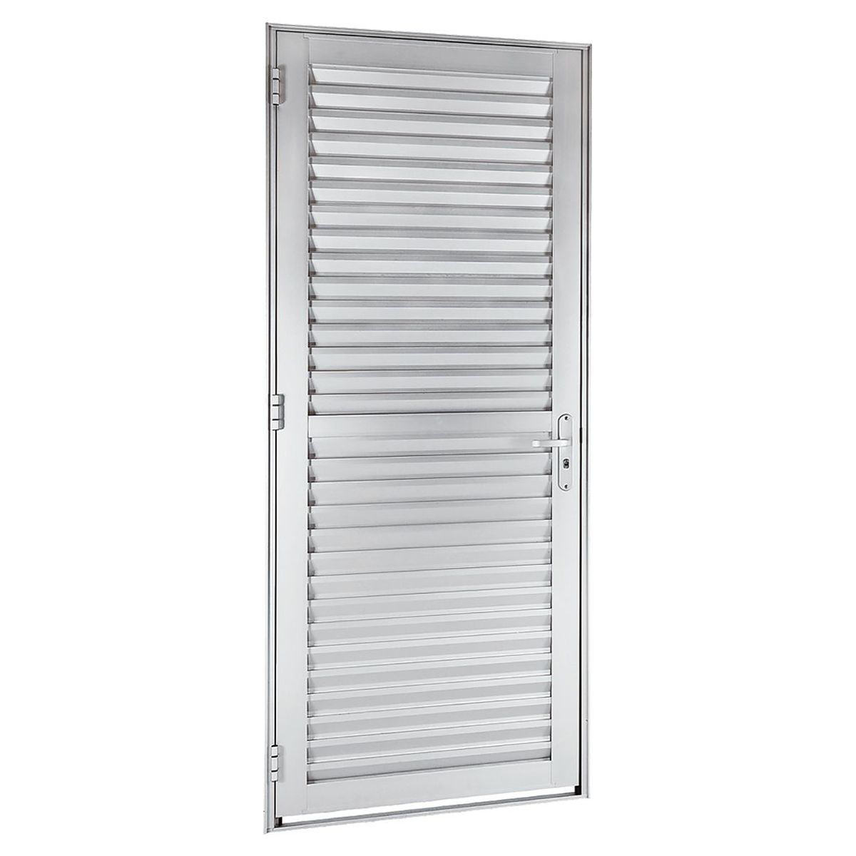 Porta Veneziana Ventilada Alumínio Esquerda 216x88x5,4cm Alumifort, marca Sasazaki - Foto Principal