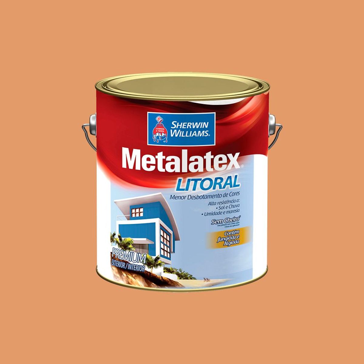 Tinta Acetinado Metalatex Litoral Premium 3,6L Laranja Sauípe, marca Sherwin Williams - Foto Principal