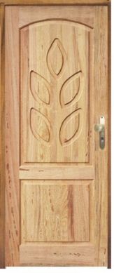 Porta Montada de Giro Madeira Macica Angelim Natural Direita 210x82x12cm Renascer