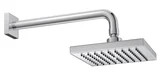 Ducha Quadrada de Parede Cromada com Tubo Cubo