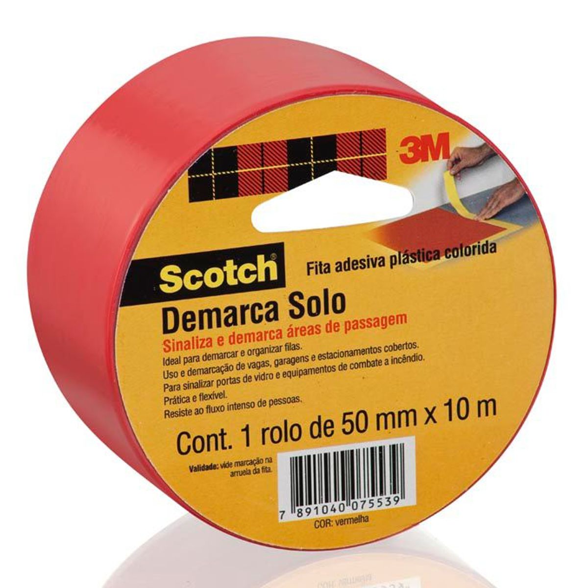 Fita para Demarcação de Solo 5, Vermelho Vermelho, marca 3m - Foto Principal