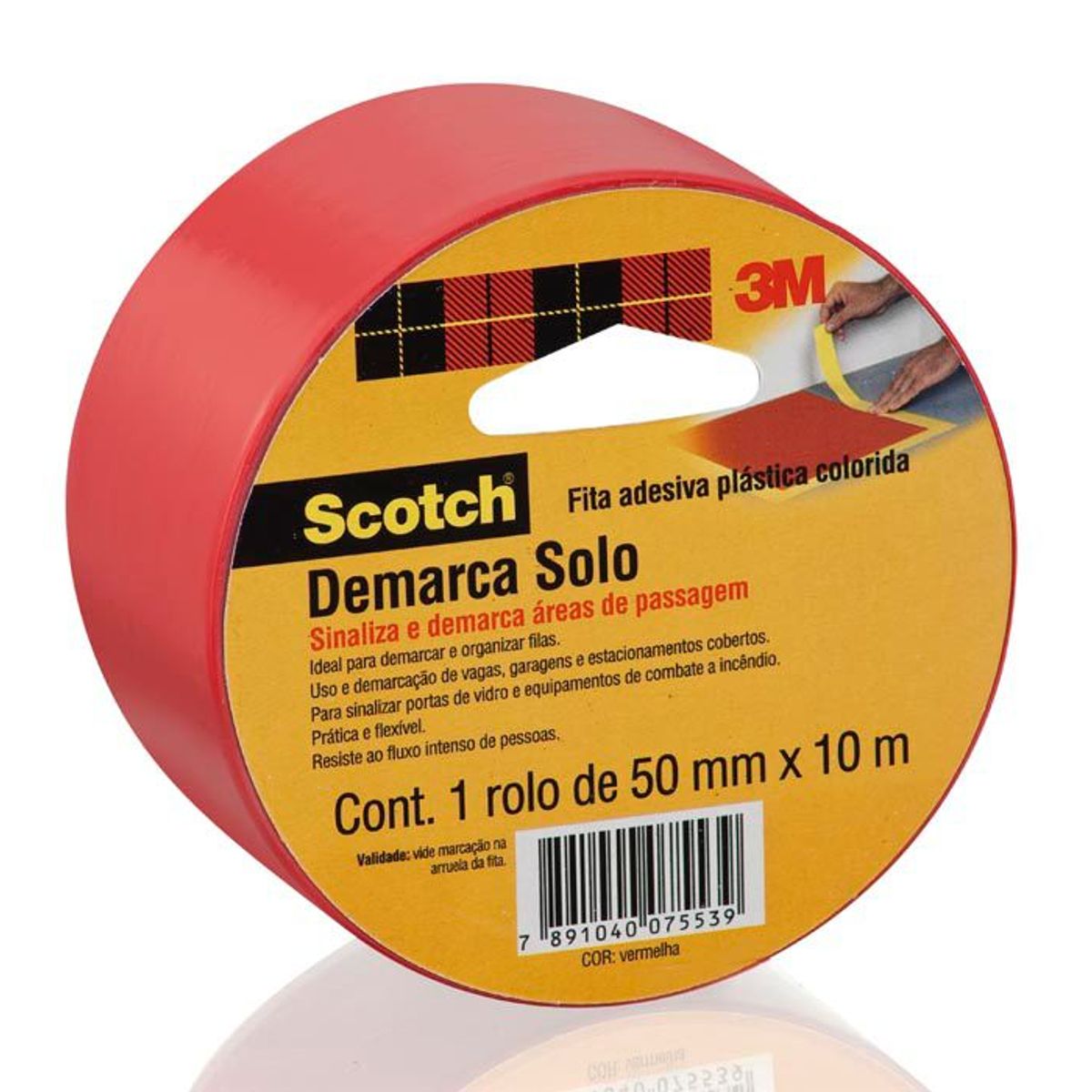 Fita para Demarcação de Solo 5, Vermelho Vermelho, marca 3m - Foto Principal