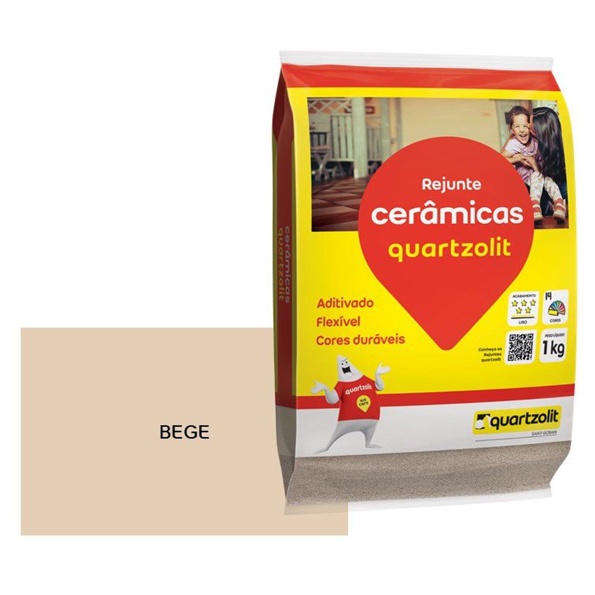 Rejunte Flexível, Bege, 1kg, marca Weber Quartzolit - Foto 2
