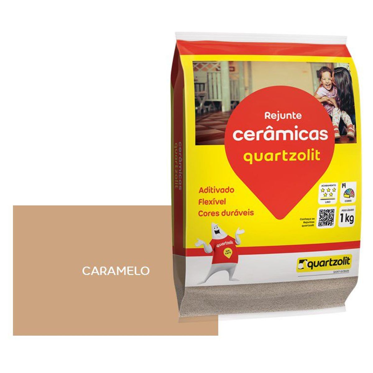 Rejunte Flexível, Caramelo, 1 kg, marca Weber Quartzolit - Foto Principal