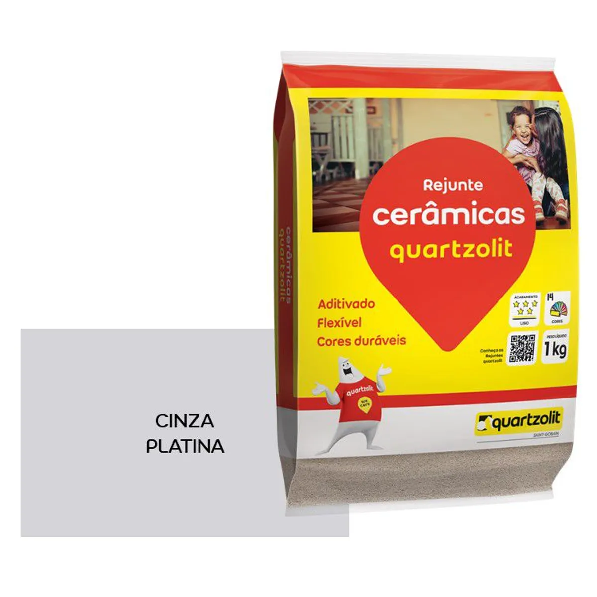 Rejunte Flexível, Cinza Platina, 1kg, marca Weber Quartzolit - Foto 2