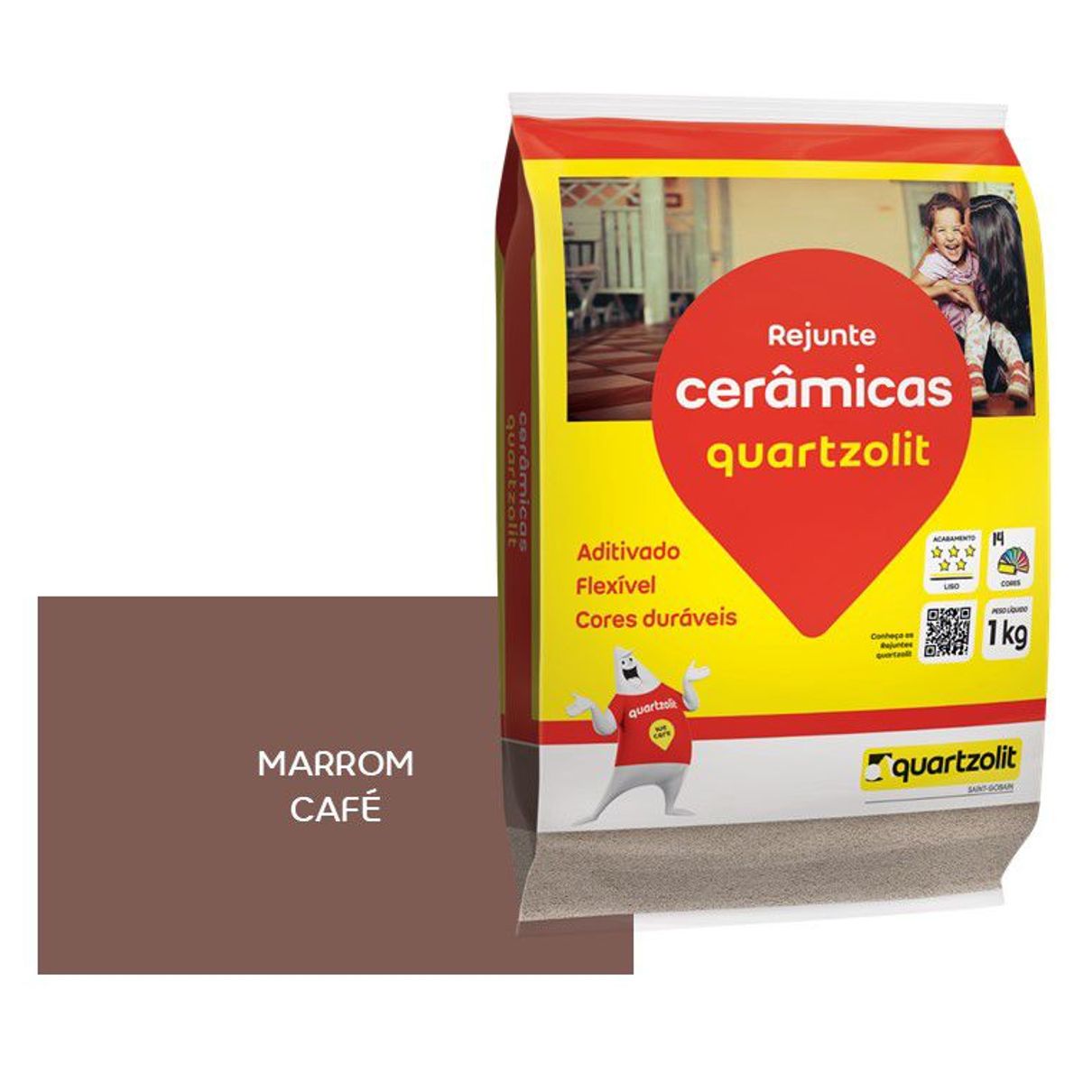 Weber Quartzolit - Rejunte Flexível, Marrom Café, 1kg