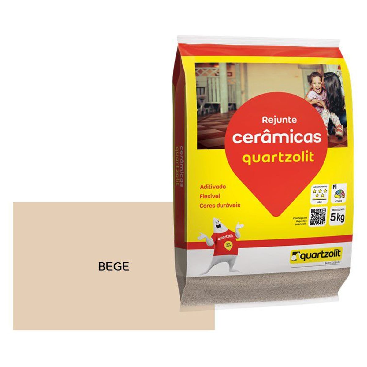 Rejunte Flexível 5Kg Bege, marca Weber Quartzolit - Foto Principal
