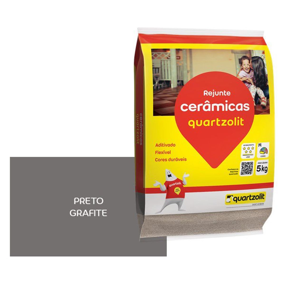 Rejunte Flexível 5Kg Preto Grafite, marca Weber Quartzolit - Foto Principal