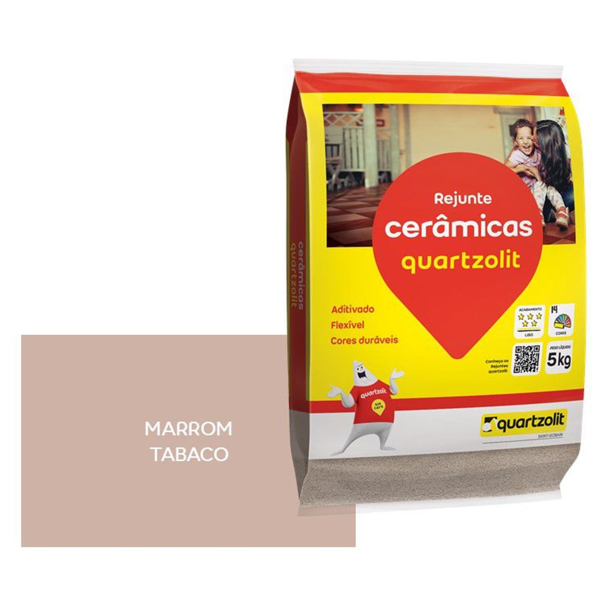 Rejunte Flexível 5Kg Marrom Tabaco, marca Weber Quartzolit - Foto Principal
