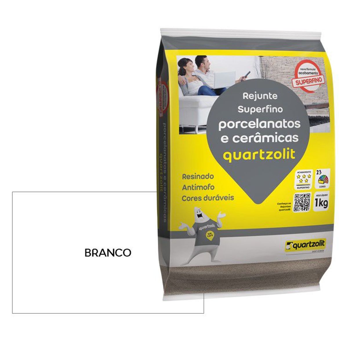 Rejunte para Porcelanato Branco 5kg Quartzolit, marca Weber Quartzolit - Foto Principal
