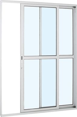 Porta de Correr Alumnio 2 Folhas Esquerda 216x160x8,7cm Alumifort