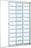 Porta de Correr com Travessa Alumínio 2 Folhas Direita 216x160x8,7cm Alumifort