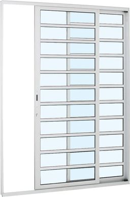 Porta de Correr com Travessa Alumnio 2 Folhas Esquerda 216x160x8,7cm Alumifort