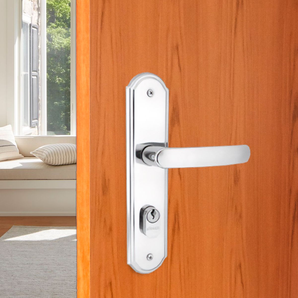 Fechadura Externa Inox Premium 31 Roseta Inox Polido, 40mm, marca Aliança - Foto 2