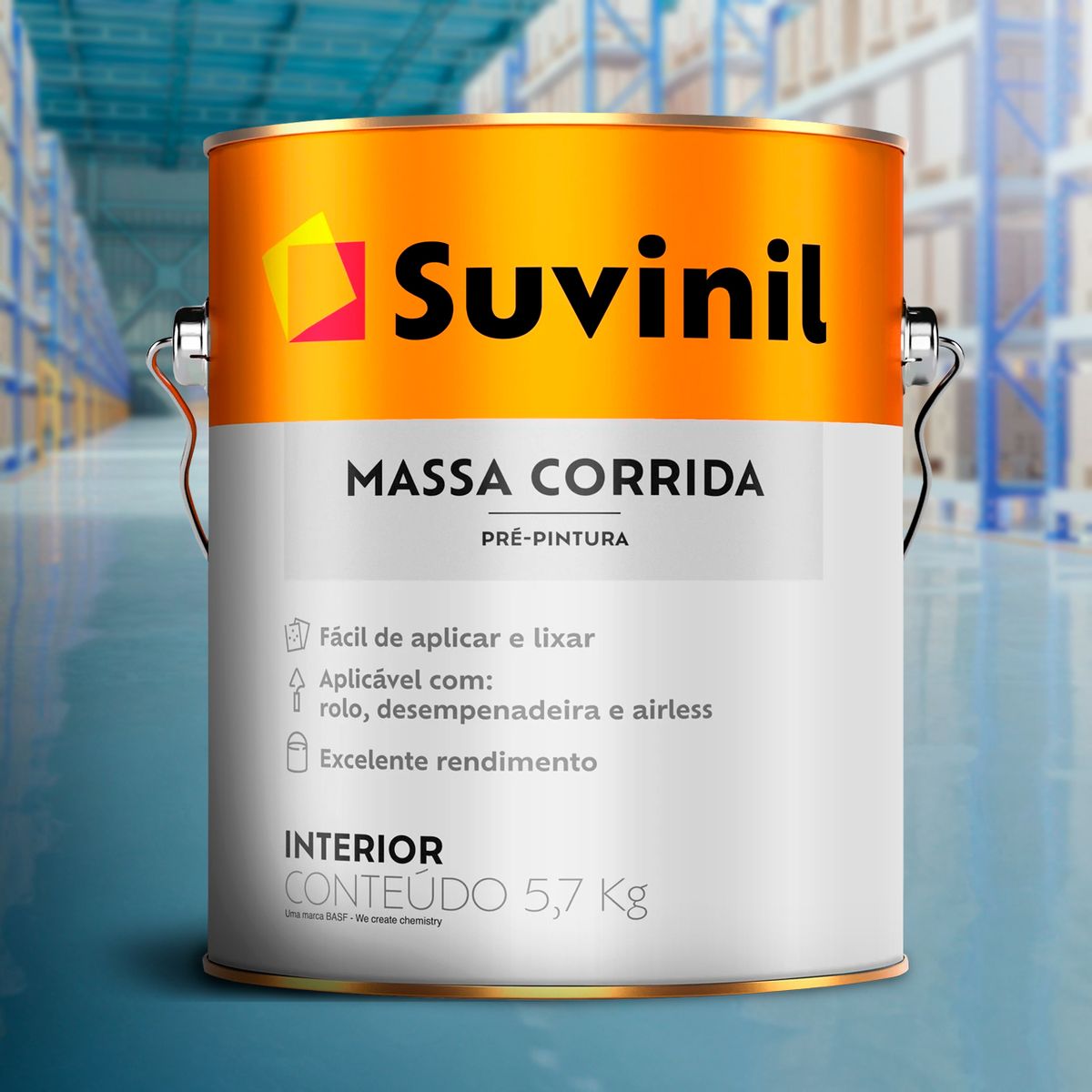 Massa Corrida 5,7Kg 3,6L, marca Suvinil - Foto 2