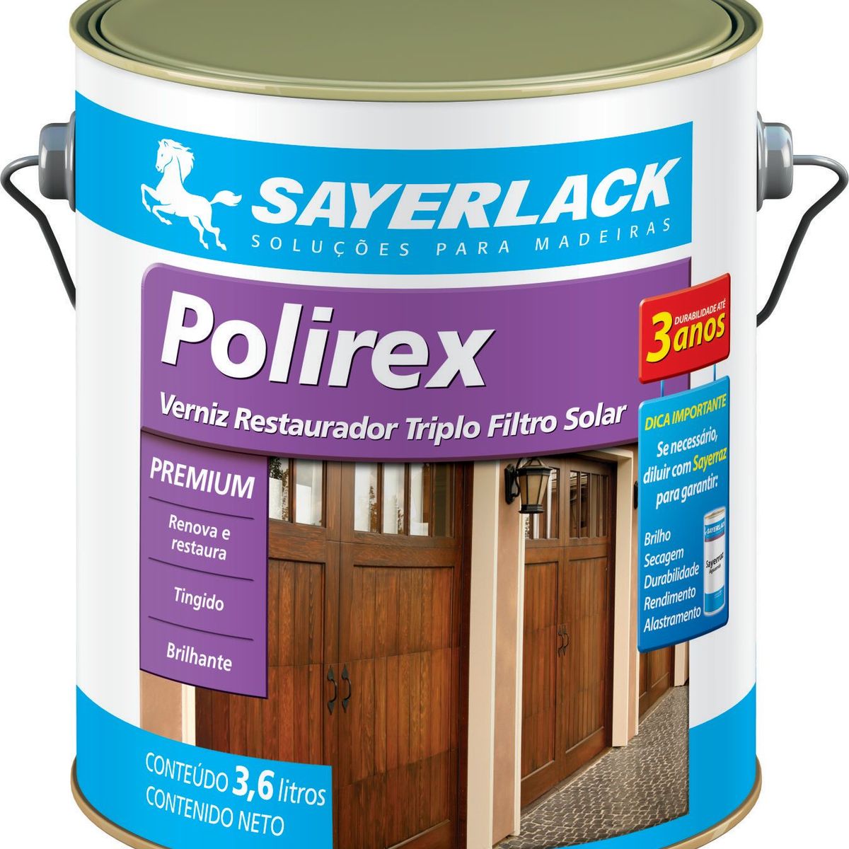 Verniz Restaurador Polirex Brilhante 3,6L Imbuia Sayerlack, marca Sayerlack - Foto Principal