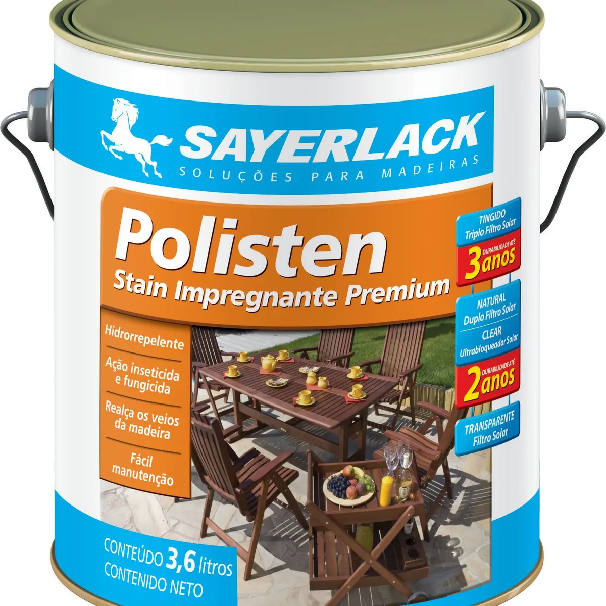 Verniz Stain Polisten 3,6L Transparente Sayerlack, marca Sayerlack - Foto Principal