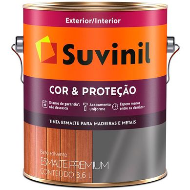 Esmalte Sinttico Fosco Preto 3,6L Cor e Proteo Premium para Madeiras e Metais 
