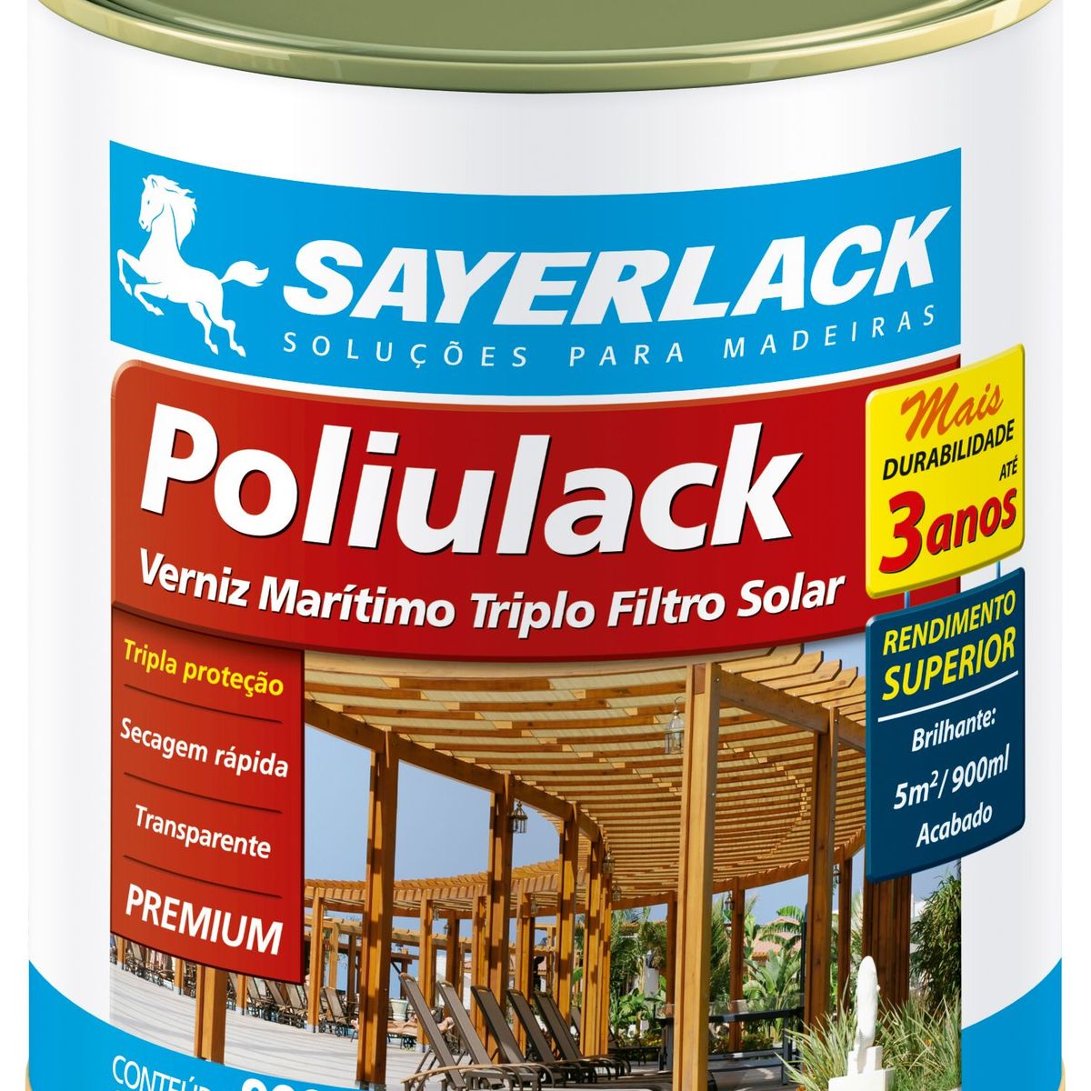 Verniz Marítimo Poliulack Brilhante 0,9L Transparente Sayerlack, marca Sayerlack - Foto Principal