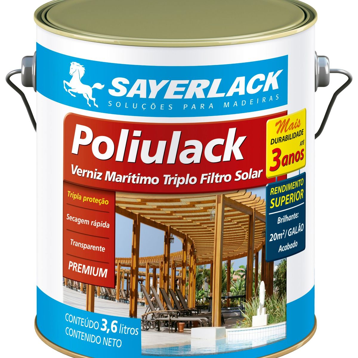 Verniz Marítimo Poliulack Brilhante 3,6L Transparente Sayerlack, marca Sayerlack - Foto Principal