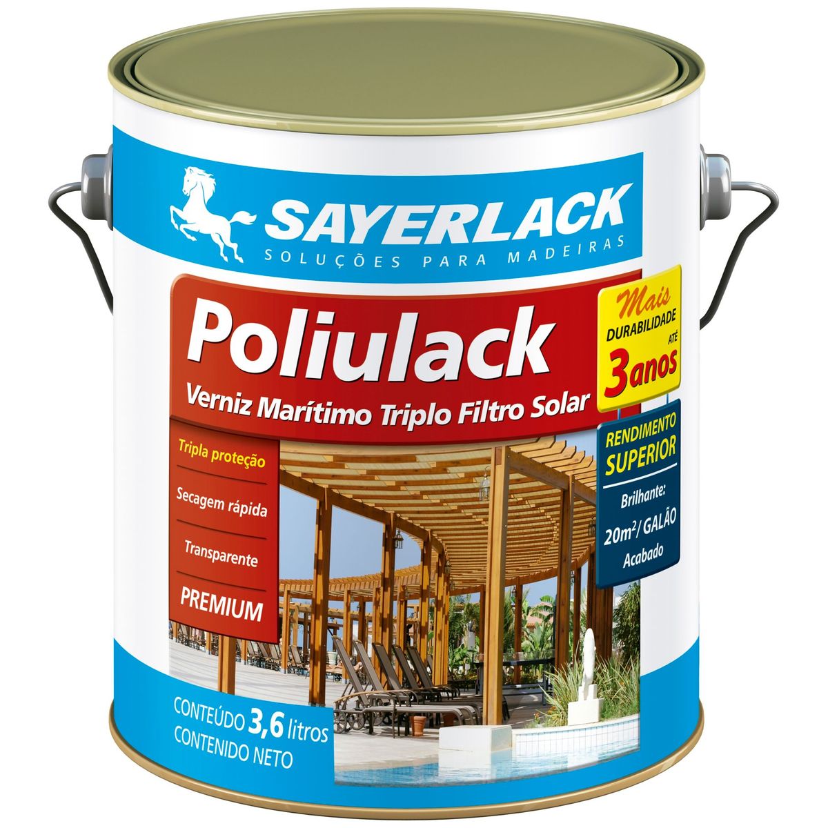 Verniz Marítimo Poliulack Brilhante 3,6L Transparente Sayerlack, marca Sayerlack - Foto Principal