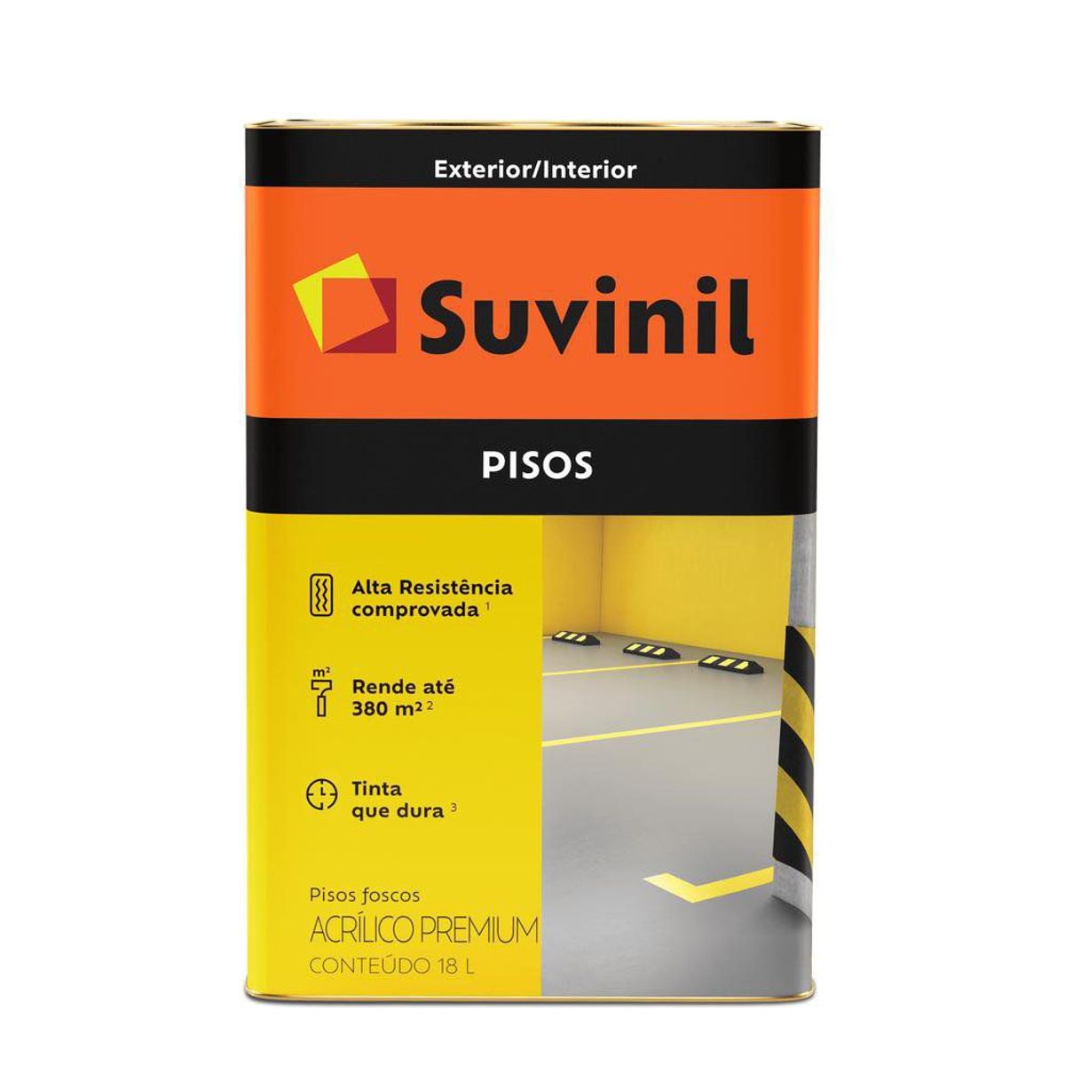 Tinta para piso Cinza Escuro Fosco Exterior e Interior Piso 18L Suvinil, marca Suvinil - Foto 2