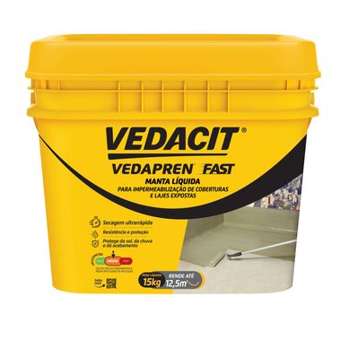 Manta Lquida Impermeabilizante Acrlica Vedapren Fast Concreto 15kg Vedacit