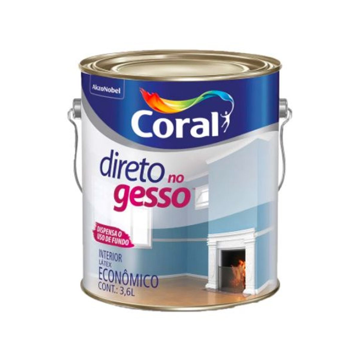 Tinta para piso Branco Fosco Acrílica Gesso e DrywaL 3,6L Coral, marca Coral - Foto 2