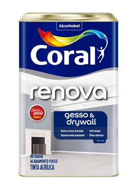 Tinta Fosco Acrlica Direto no Gesso 18L Branco